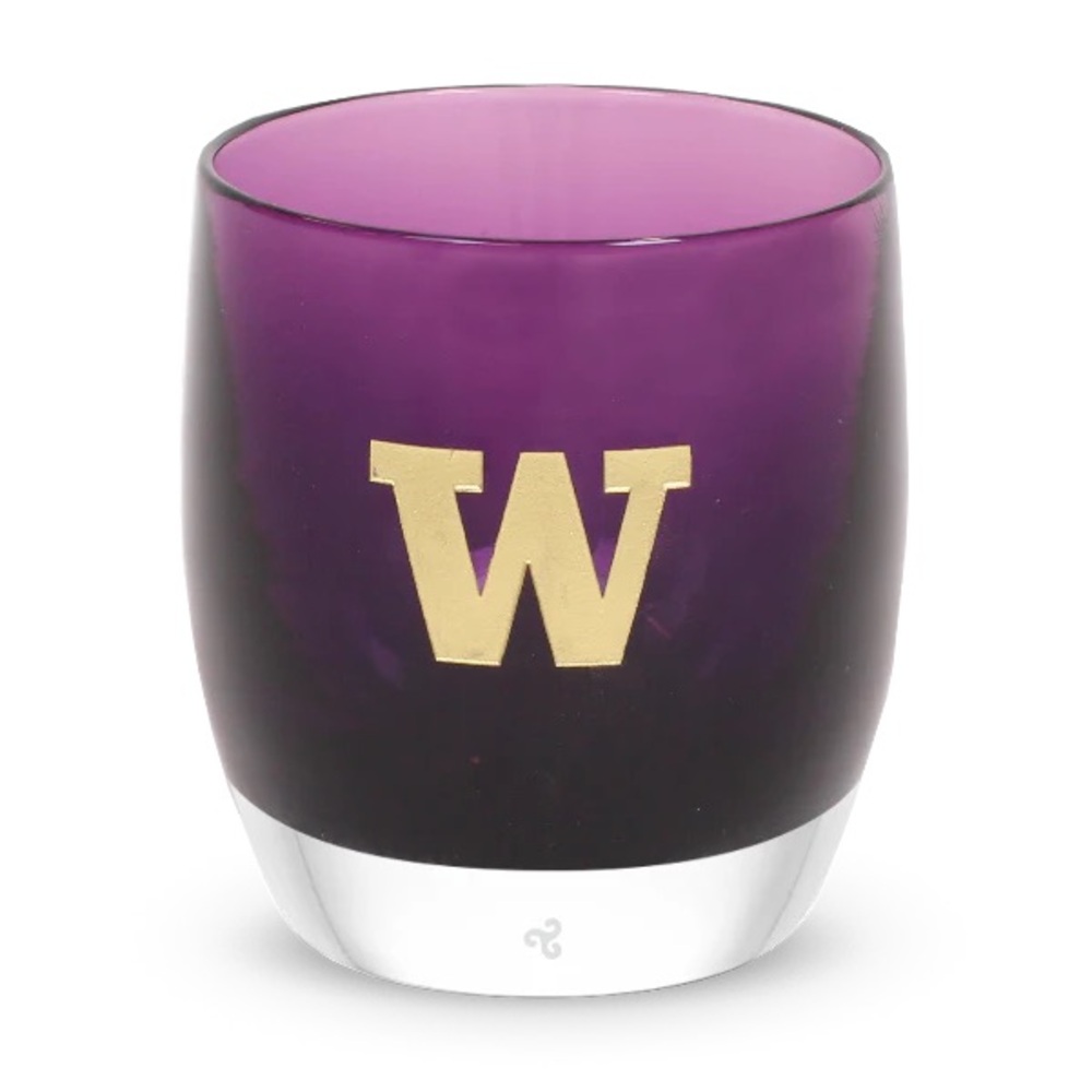NWT Purple Glassybaby University of Washington U Dub Huskies Votive Candleholder